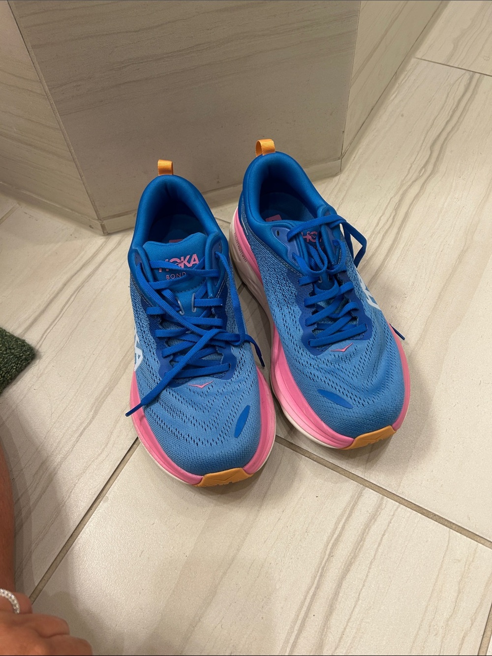 Hoka Women's Running Shoes - Blue with Pink & Orange Accents